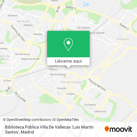 Mapa Biblioteca Pública Villa De Vallecas 'Luis Martín Santos'