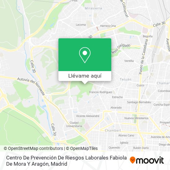 Mapa Centro De Prevención De Riesgos Laborales Fabiola De Mora Y Aragón