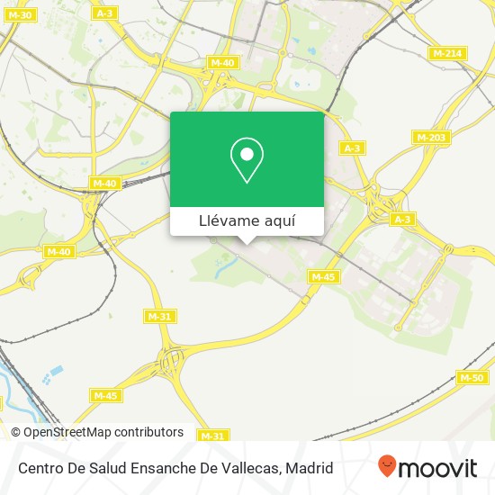 Mapa Centro De Salud Ensanche De Vallecas