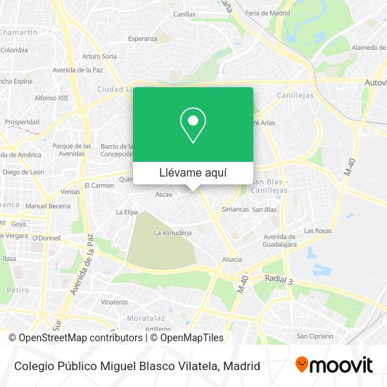 Mapa Colegio Público Miguel Blasco Vilatela