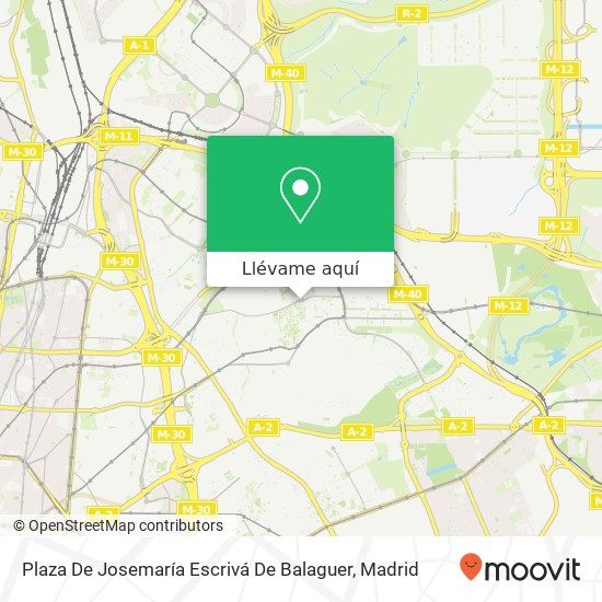 Mapa Plaza De Josemaría Escrivá De Balaguer