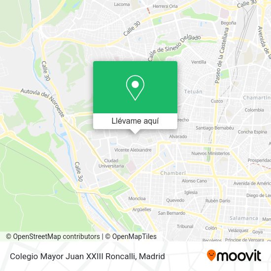 Mapa Colegio Mayor Juan XXIII Roncalli