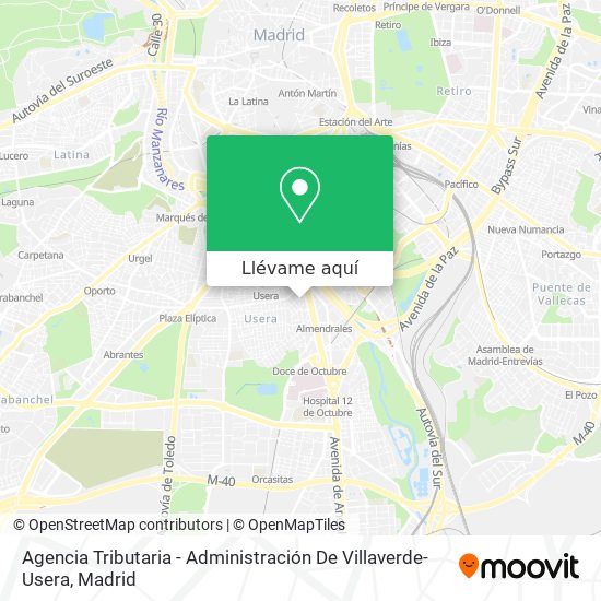 Mapa Agencia Tributaria - Administración De Villaverde-Usera