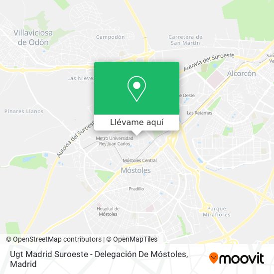 Mapa Ugt Madrid Suroeste - Delegación De Móstoles