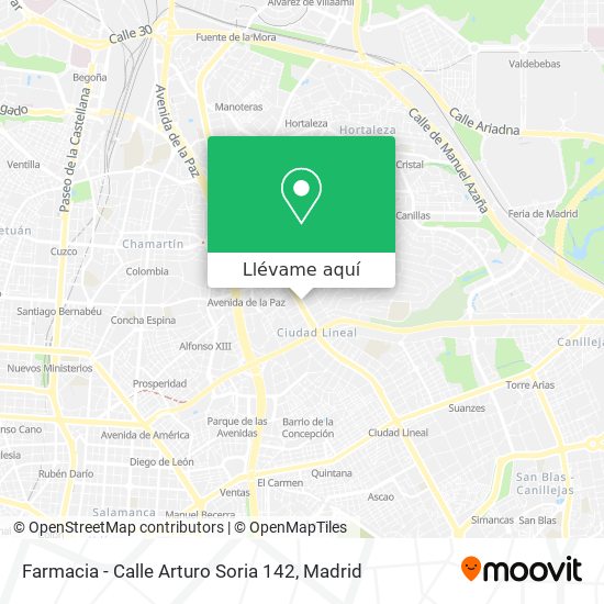 Mapa Farmacia - Calle Arturo Soria 142