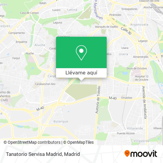 Mapa Tanatorio Servisa Madrid