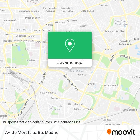 Mapa Av. de Moratalaz 86