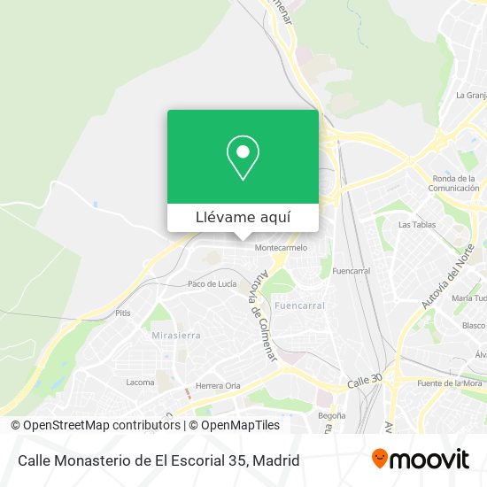 Mapa Calle Monasterio de El Escorial 35