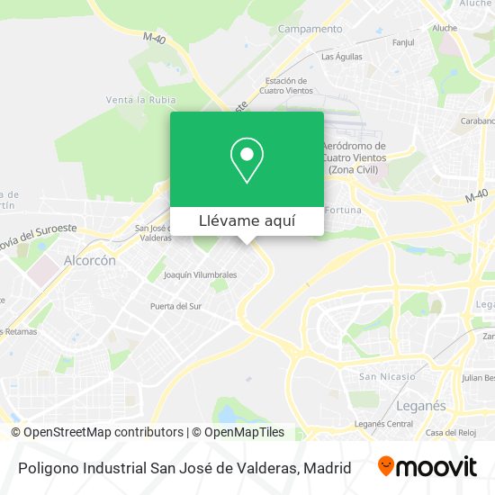 Mapa Poligono Industrial San José de Valderas