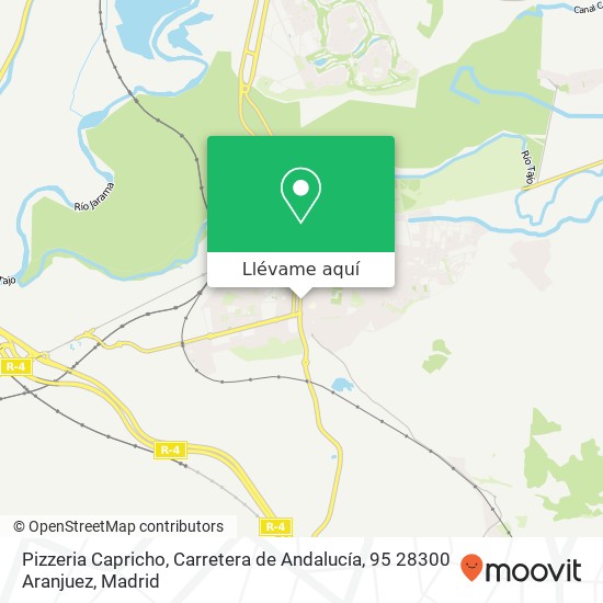 Mapa Pizzeria Capricho, Carretera de Andalucía, 95 28300 Aranjuez