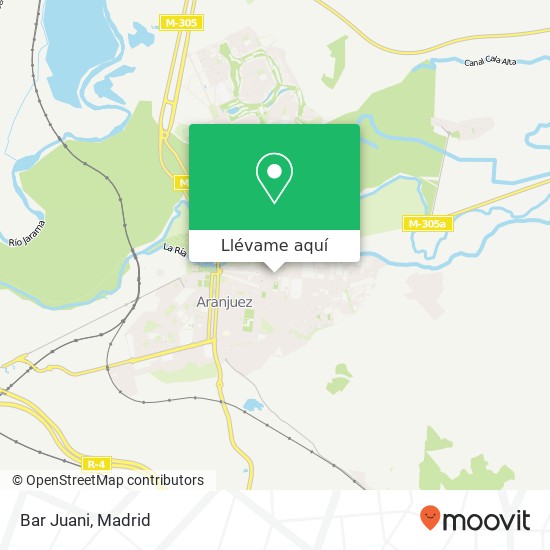 Mapa Bar Juani, Calle Moreras, 31 28300 Aranjuez