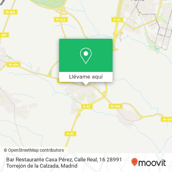 Mapa Bar Restaurante Casa Pérez, Calle Real, 16 28991 Torrejón de la Calzada