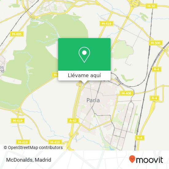 Mapa McDonalds, Avenida de las Lagunas, 5 28981 Parla