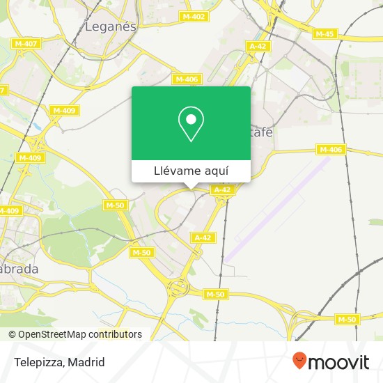 Mapa Telepizza, Plaza de Juan Carlos I 28905 Getafe