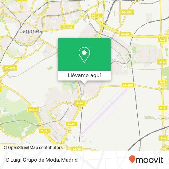 Mapa D'Luigi Grupo de Moda, Calle Villaviciosa, 2 28901 Getafe