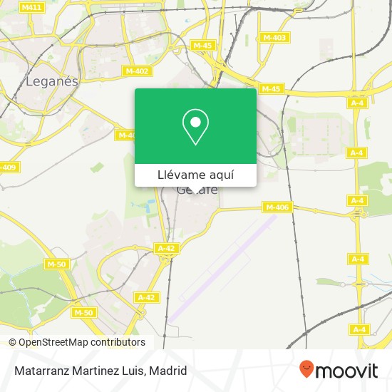 Mapa Matarranz Martinez Luis, Calle Madrid, 37 28901 Getafe