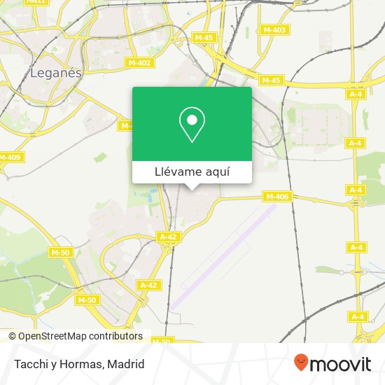 Mapa Tacchi y Hormas, Calle Madrid, 5 28901 Getafe