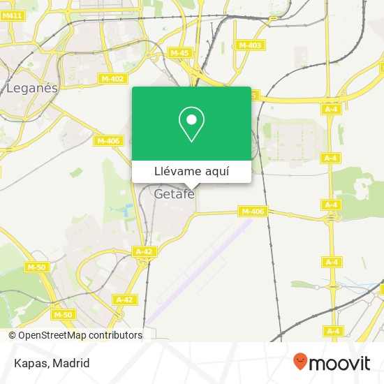 Mapa Kapas, Calle San Vicente, 34 28901 Getafe