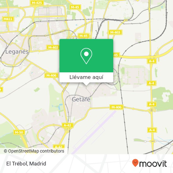 Mapa El Trébol, Calle Madrid, 122 28903 Getafe