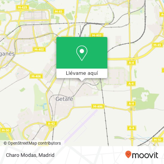 Mapa Charo Modas, Calle Cataluña, 17 28903 Getafe