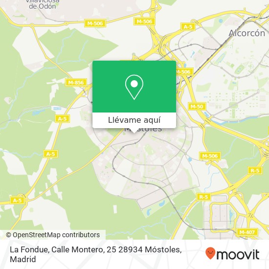 Mapa La Fondue, Calle Montero, 25 28934 Móstoles