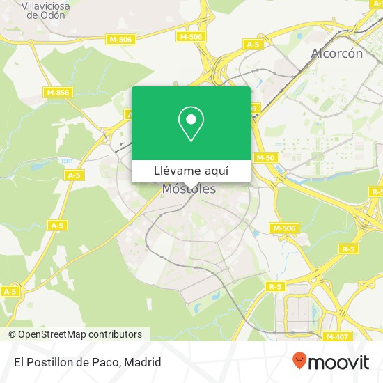 Mapa El Postillon de Paco, Calle Sitio de Zaragoza, 1 28931 Móstoles