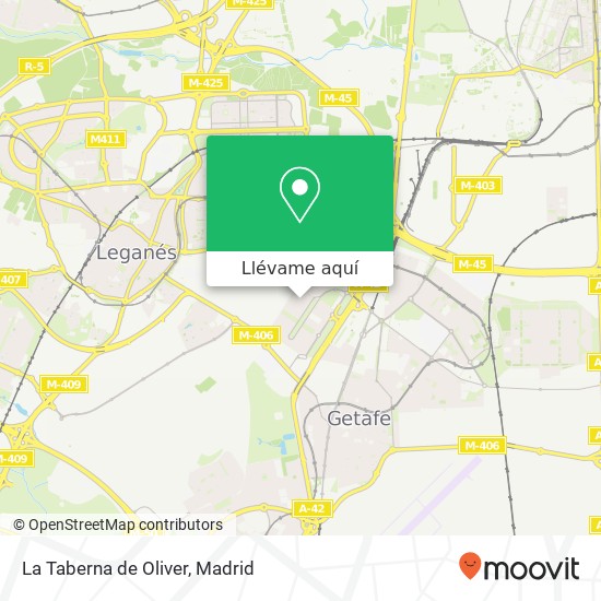 Mapa La Taberna de Oliver, Calle Guanabacoa 28907 Getafe