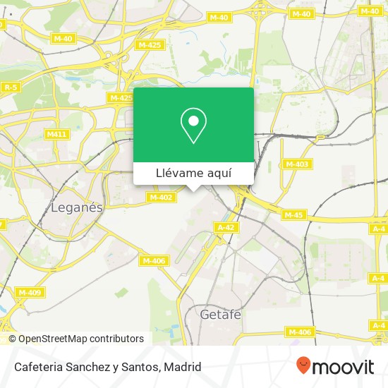 Mapa Cafeteria Sanchez y Santos, Calle Ramón y Cajal, 22 28914 Leganés