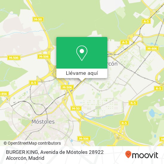 Mapa BURGER KING, Avenida de Móstoles 28922 Alcorcón