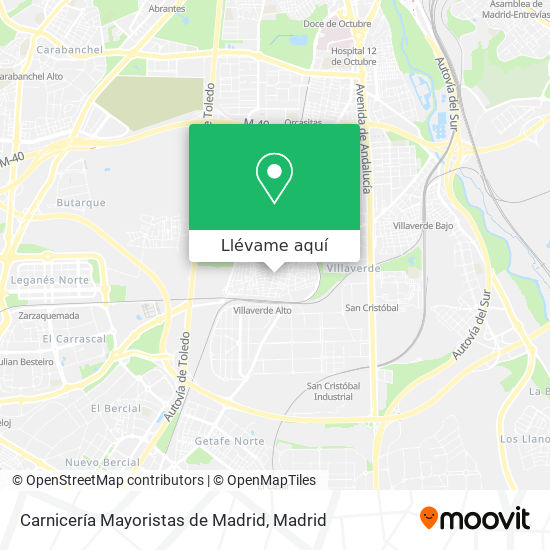 Mapa Carnicería Mayoristas de Madrid