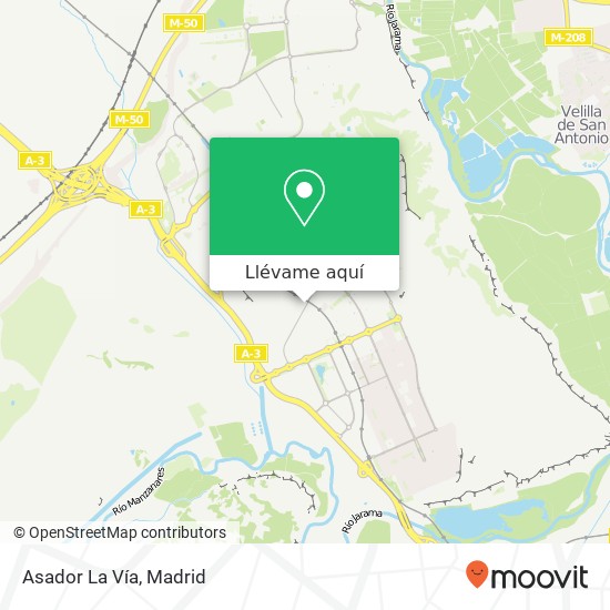 Mapa Asador La Vía, Calle Joaquín Sorolla, 103 28522 La Partija-Santa Mónica Rivas-Vaciamadrid