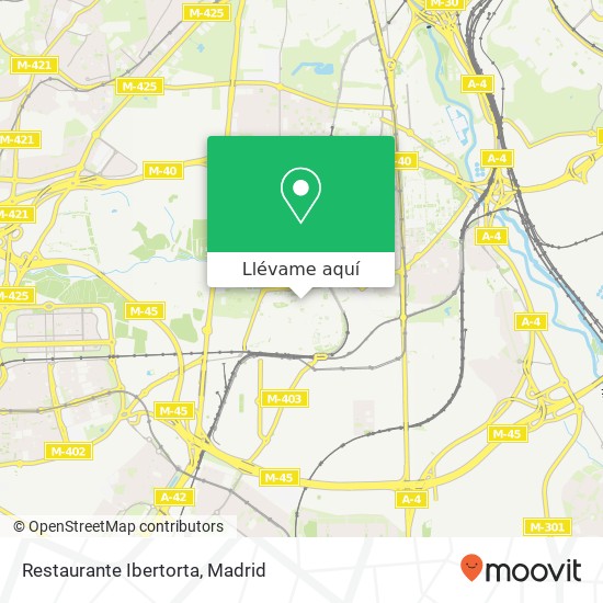 Mapa Restaurante Ibertorta, Calle Vieja de Pinto, 13 28021 San Andrés Madrid