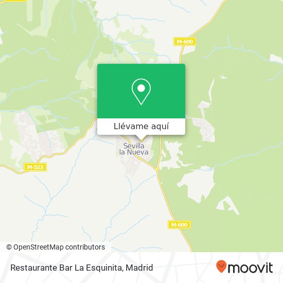 Mapa Restaurante Bar La Esquinita, Calle Sevillanos, 22 28609 Sevilla La Nueva