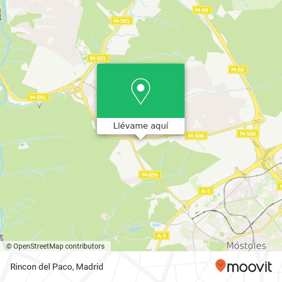 Mapa Rincon del Paco, Avenida Quitapesares, 74 28670 Villaviciosa de Odón