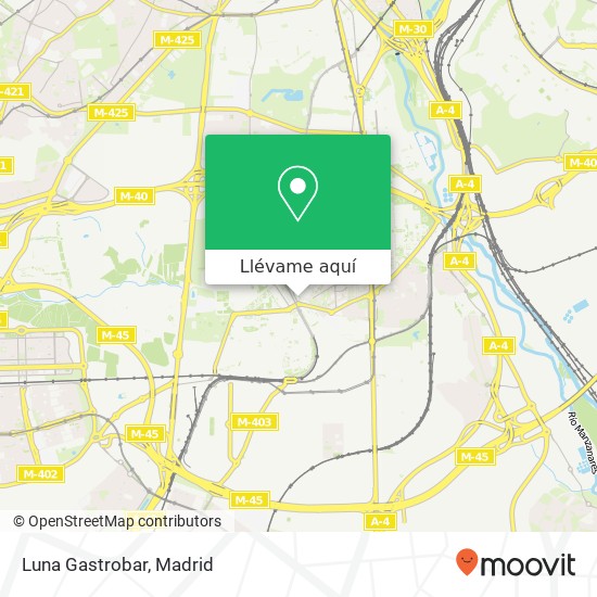 Mapa Luna Gastrobar, Calle de Eduardo Barreiros, 149 28041 San Andrés Madrid