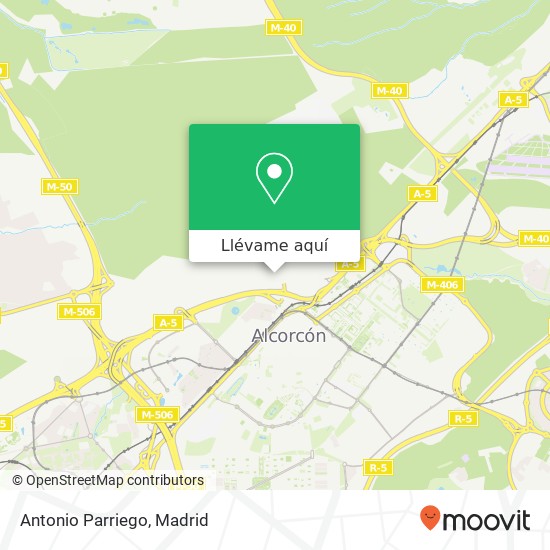 Mapa Antonio Parriego, Avenida de San Martín de Valdeiglesias 28922 Alcorcón