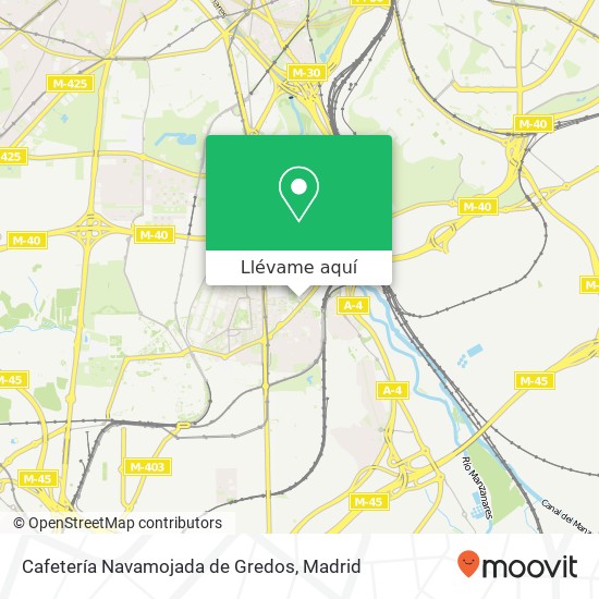 Mapa Cafetería Navamojada de Gredos, Calle de la Coalición, 35 28041 Los Rosales Madrid