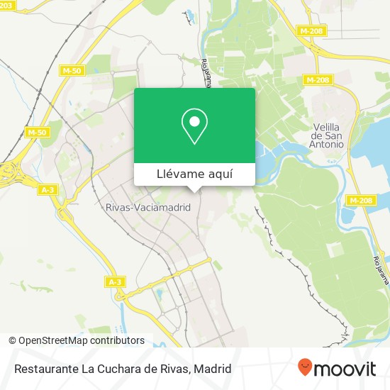 Mapa Restaurante La Cuchara de Rivas, Silvia Munt, 4 28521 La Partija-Santa Mónica Rivas-Vaciamadrid