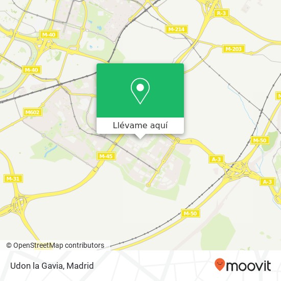 Mapa Udon la Gavia, Calle Adolfo Bioy Casareo, 2 28051 Casco Histórico de Vallecas Madrid