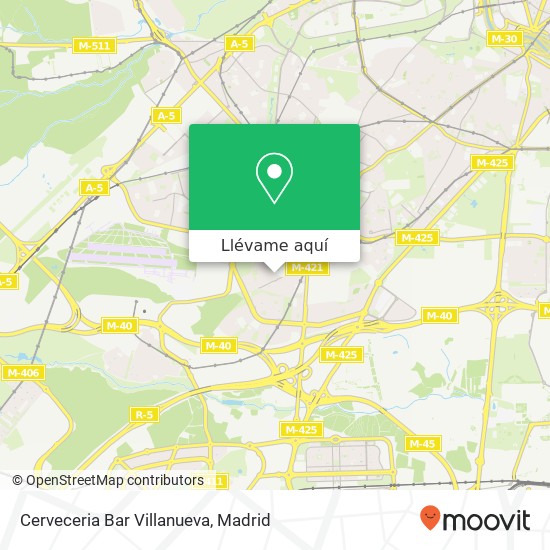 Mapa Cerveceria Bar Villanueva, Calle de Isabela Saverana, 1 28044 Buenavista Madrid