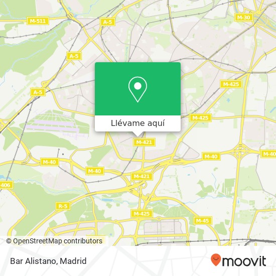Mapa Bar Alistano, Calle de Alfonso Fernández, 5 28044 Buenavista Madrid