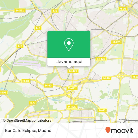 Mapa Bar Cafe Eclipse, Calle de Alzina, 10 28044 Buenavista Madrid