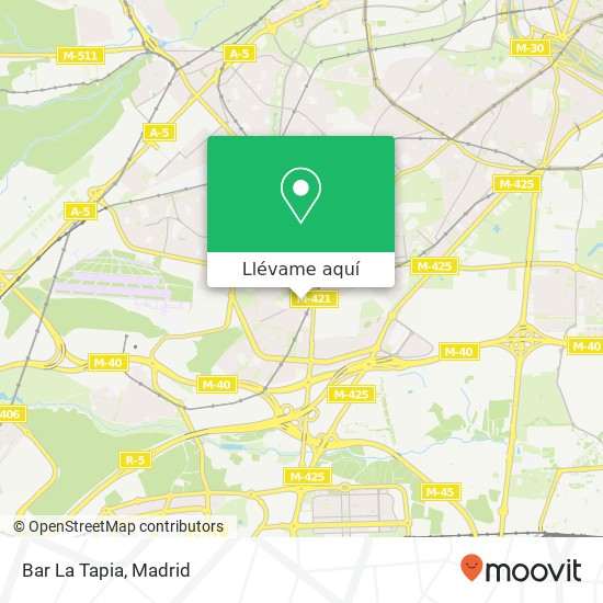 Mapa Bar La Tapia, Calle Gómez de Arteche, 25 28044 Buenavista Madrid