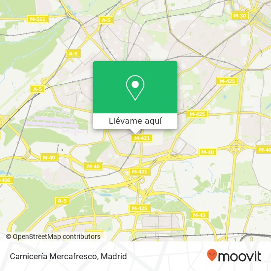 Mapa Carnicería Mercafresco, Calle de Alfonso Fernández, 6 28044 Buenavista Madrid