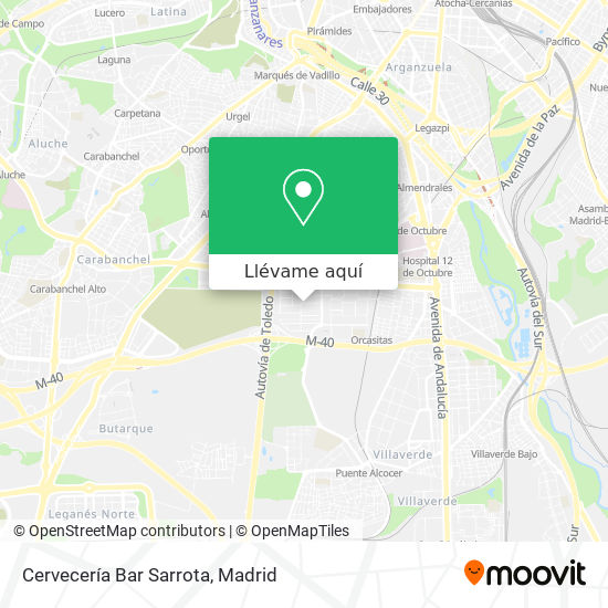 Mapa Cervecería Bar Sarrota