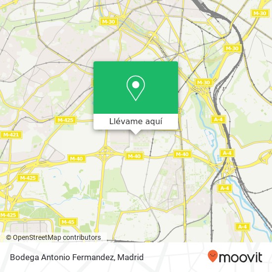 Mapa Bodega Antonio Fermandez, Calle Gran Avenida, 8 28041 Orcasitas Madrid