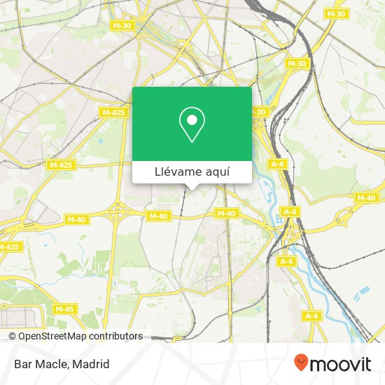 Mapa Bar Macle, Calle de Albaicín, 11 28041 Orcasur Madrid