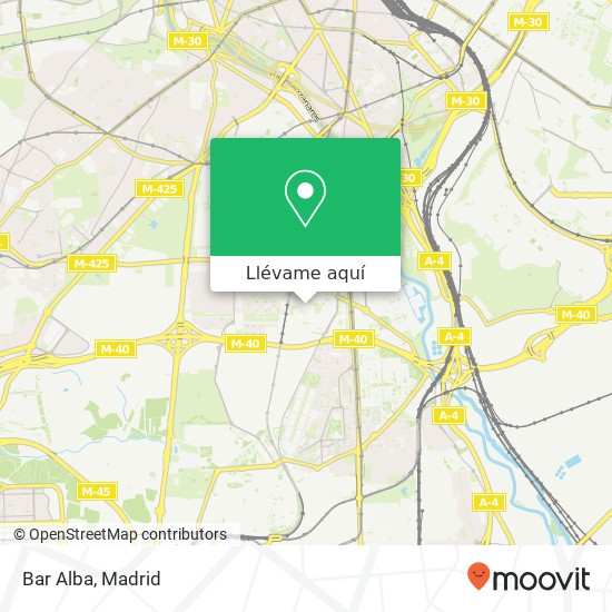 Mapa Bar Alba, Avenida de Orcasur, 49 28041 Orcasur Madrid