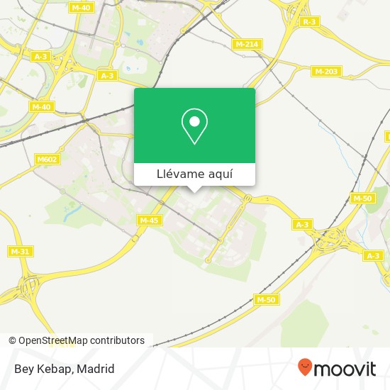 Mapa Bey Kebap, 28051 Casco Histórico de Vallecas Madrid