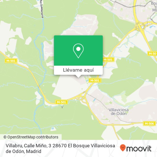 Mapa Villabru, Calle Miño, 3 28670 El Bosque Villaviciosa de Odón